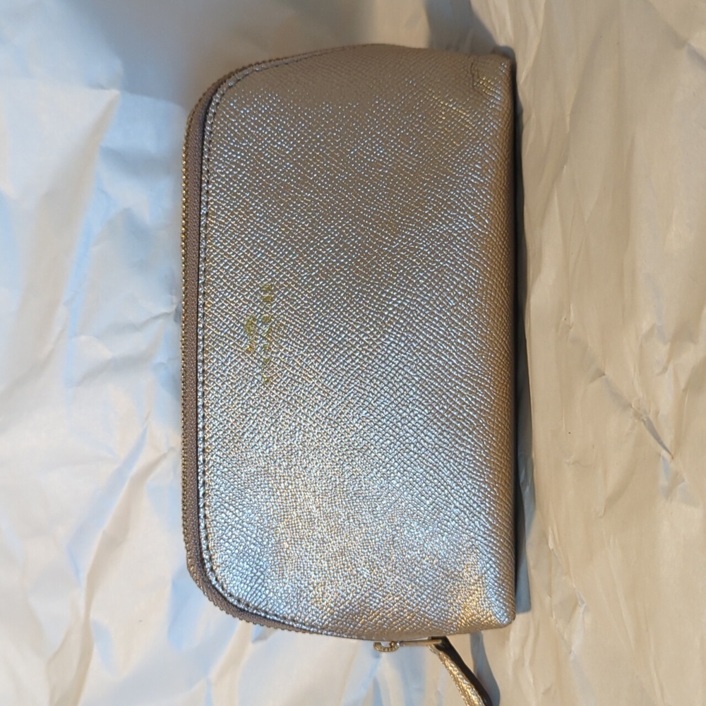 Coach rose gold makeup pouch